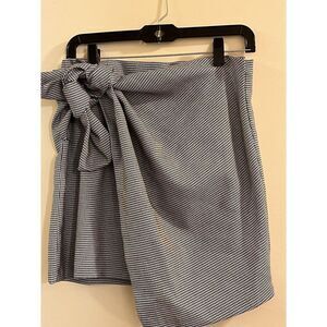Zara Skirt Houndstooth Mini Asymmetrical Wrap Skirt Size Large‎